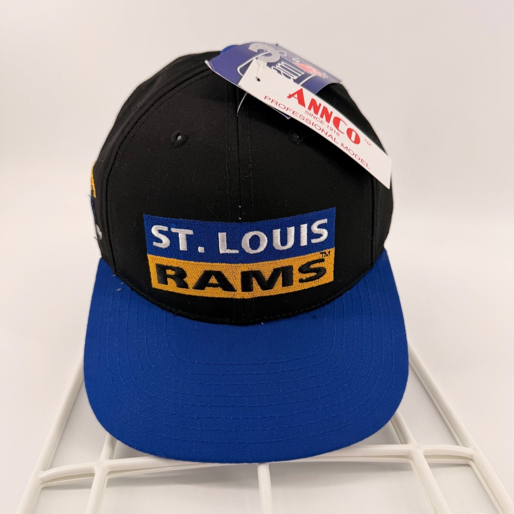 Annco Hat Mens OSFA Black St. Louis Rams Snapback Vintage NFL Deadstock Cap